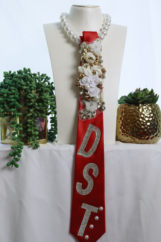 DST Tie with Pearl necklace
