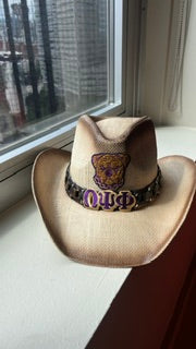 Omega Psi Phi Light Brown Ombre Cowboy Hat